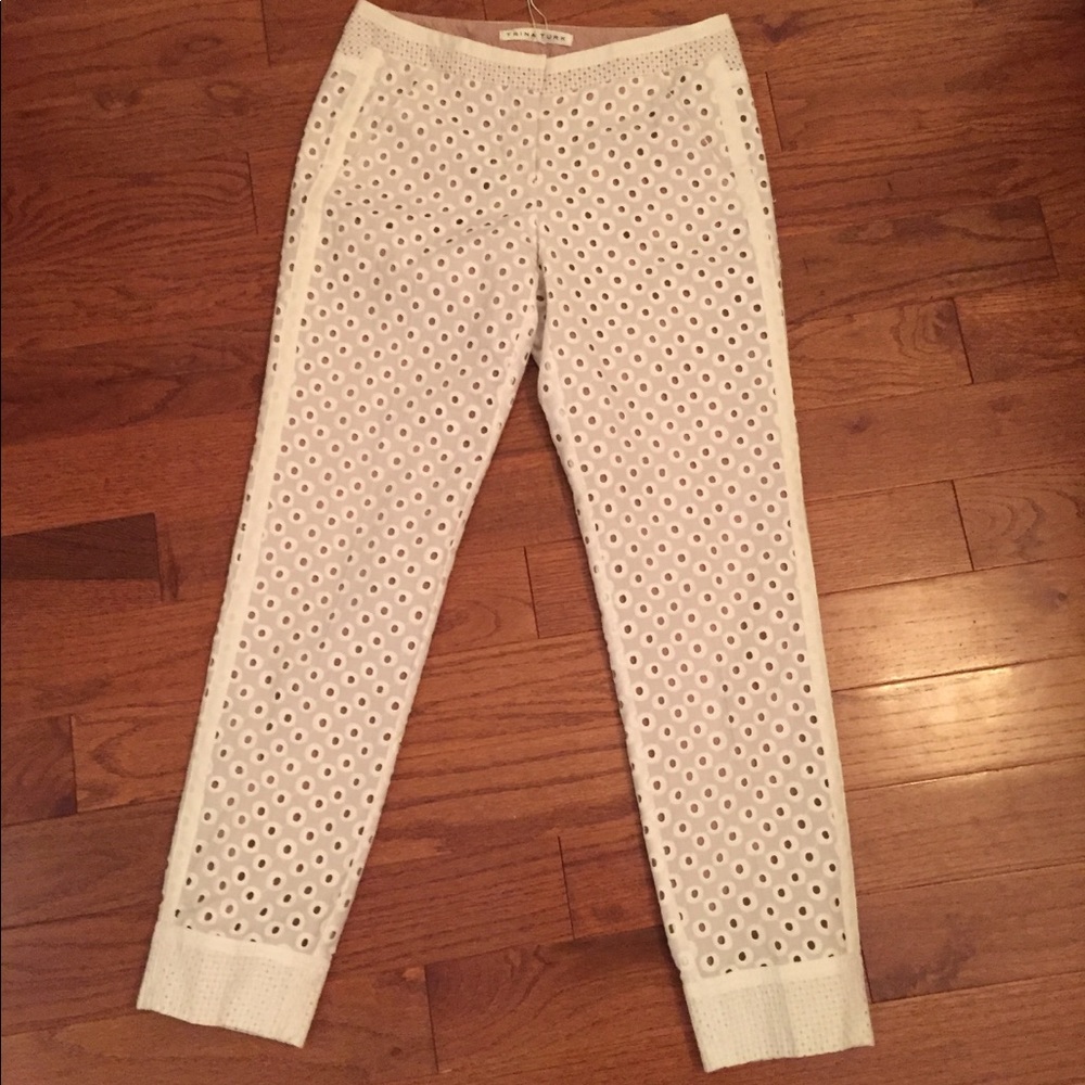 Trina Turk White crop pants